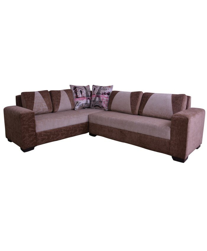 L-Shaped Sofa With Designer Cushions L-Shaped Sofa With Designer Cushions