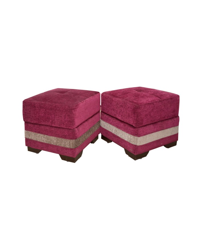 Pink Pouf With Golden Strip